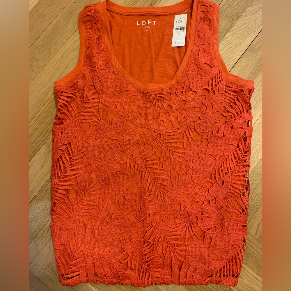 Loft Lace Overlay Tanktop, M